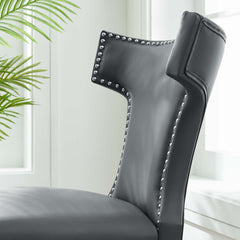 Curve Gray Vegan Leather Dining Chair - Ornate Home