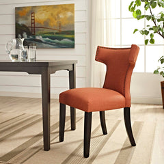 Curve Orange Fabric Dining Chair - Ornate Home