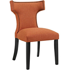 Curve Orange Fabric Dining Chair - Ornate Home