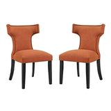 Curve Orange Fabric Dining Side Chair (Set of 2) - Ornate Home