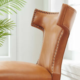 Curve Tan Vegan Leather Dining Chair - Ornate Home