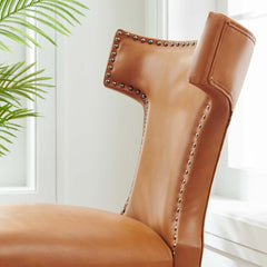 Curve Tan Vegan Leather Dining Chair - Ornate Home