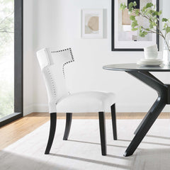 Curve White Fabric Dining Chair - Ornate Home