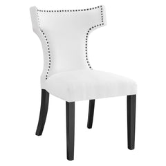 Curve White Fabric Dining Chair - Ornate Home