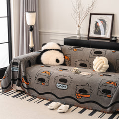 Cute Chenille Couch Cover Throw, Cartoon Soft Washable Sofa Cover for Sectional Sofas - Ornate Home
