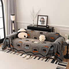 Cute Chenille Couch Cover Throw, Cartoon Soft Washable Sofa Cover for Sectional Sofas - Ornate Home