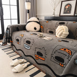 Cute Chenille Couch Cover Throw, Cartoon Soft Washable Sofa Cover for Sectional Sofas - Ornate Home