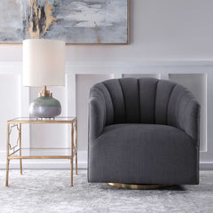 Cuthbert Gray Modern Swivel Chair - Ornate Home