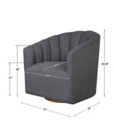 Cuthbert Gray Modern Swivel Chair - Ornate Home
