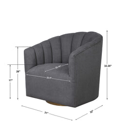 Cuthbert Gray Modern Swivel Chair - Ornate Home