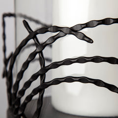 Cutlass Black Metal Base Table Candle Holders (Set of 2)