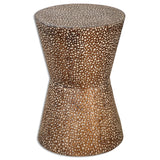 Cutler Bronze Drum Shaped Accent Table - Ornate Home