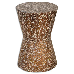 Cutler Bronze Drum Shaped Accent Table - Ornate Home