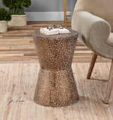 Cutler Bronze Drum Shaped Accent Table - Ornate Home