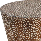 Cutler Bronze Drum Shaped Accent Table - Ornate Home