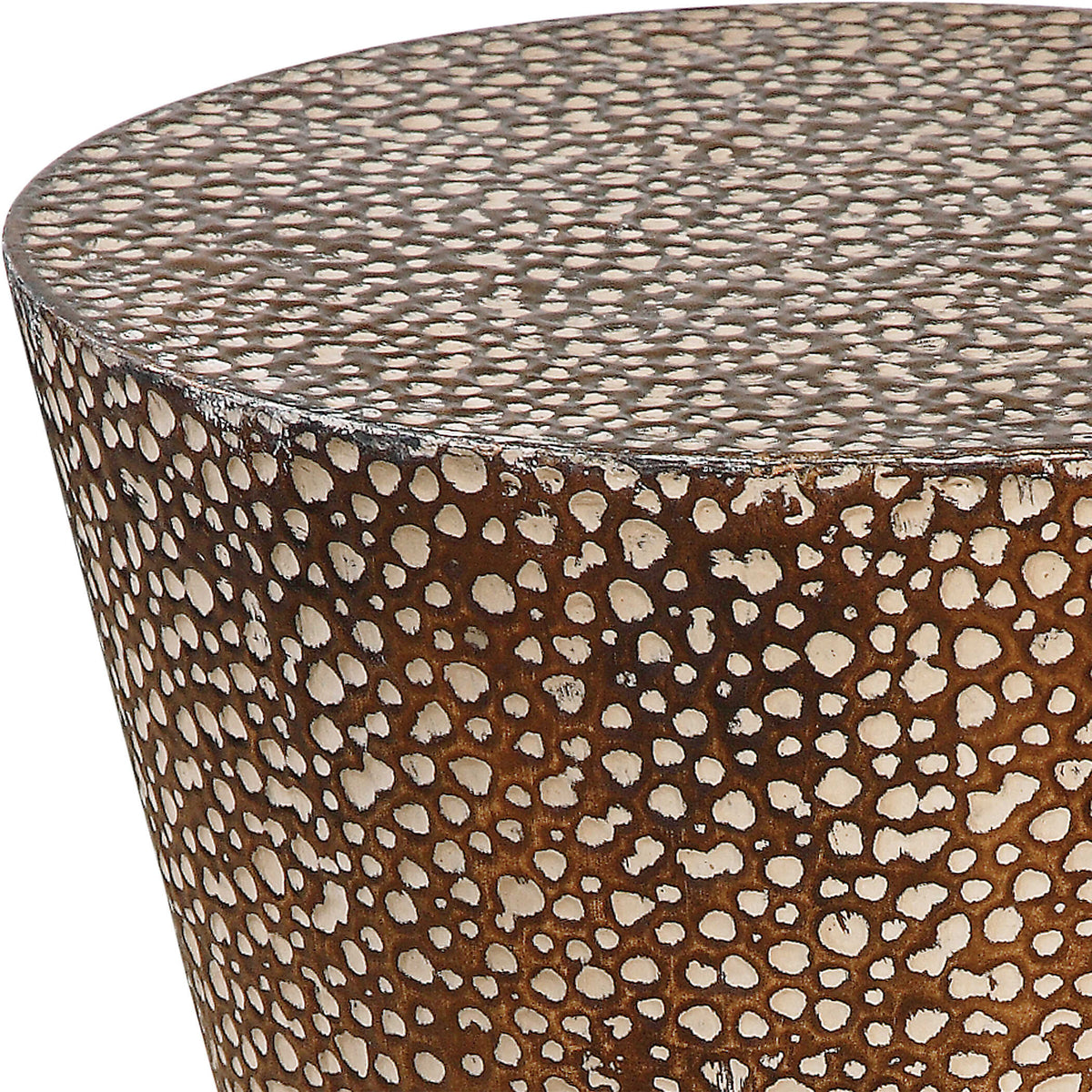 Cutler Bronze Drum Shaped Accent Table - Ornate Home