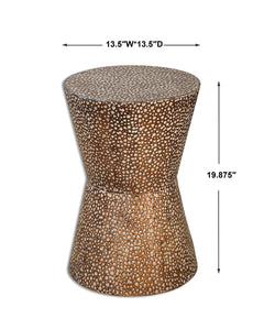 Cutler Bronze Drum Shaped Accent Table - Ornate Home