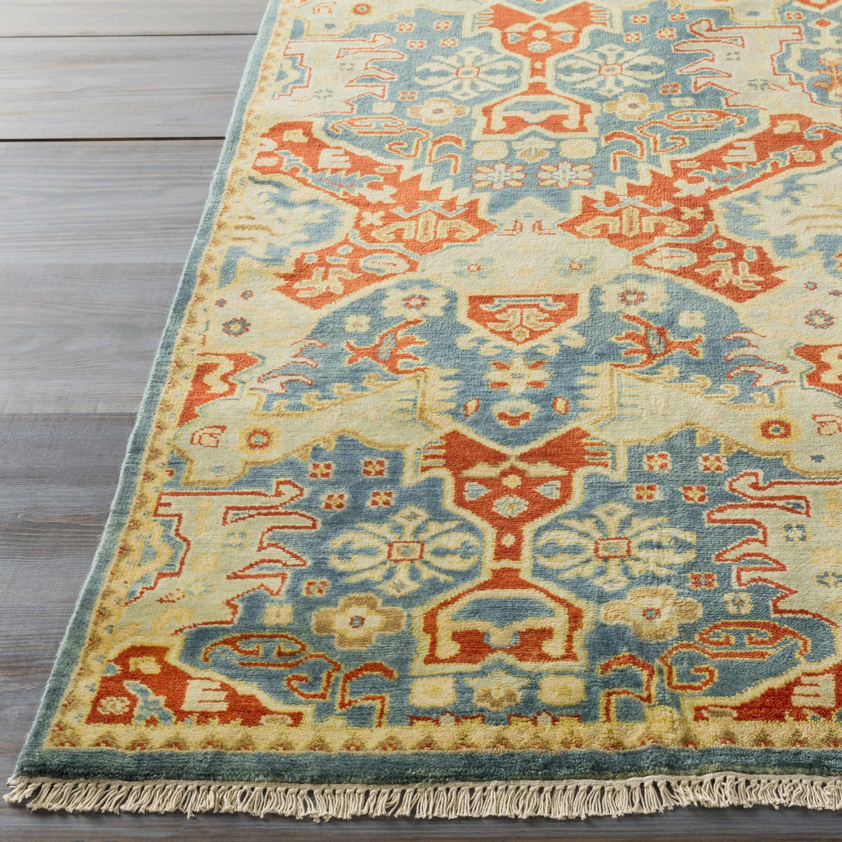 Cutler Cream/Orange Wool Runner Rug - Clearance - Ornate Home