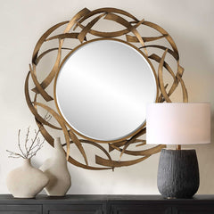 Cutting Edge Bronze Round Mirror - Ornate Home