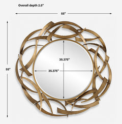 Cutting Edge Bronze Round Mirror - Ornate Home