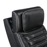 Cyber Black Power Double Reclining Loveseat With Center Console Power Headrests Storage Arms Cup Holders Wireless Speakers With Sub-woofer Air Massage Heat Led Lighting And Charging Ports - Ornate Home