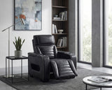 Cyber Black Power Reclining Chair With Power Headrest Cup Holder Storage Arms Air Massage Heat Led Lighting And Charging Ports - Ornate Home