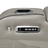 Cyber Gray Power Double Reclining Loveseat With Center Console Power Headrests Storage Arms Cup Holders Wireless Speakers With Sub-woofer Air Massage Heat Led Lighting And Charging Ports - Ornate Home