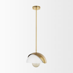 Cybill Brushed Brass/White 1-Light Wall Pendant