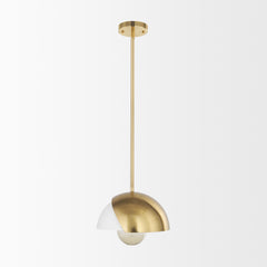 Cybill Brushed Brass/White 1-Light Wall Pendant