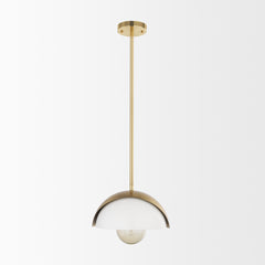Cybill Brushed Brass/White 1-Light Wall Pendant