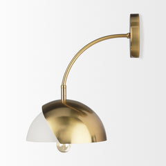 Cybill Brushed Brass/White 1-Light Wall Sconce