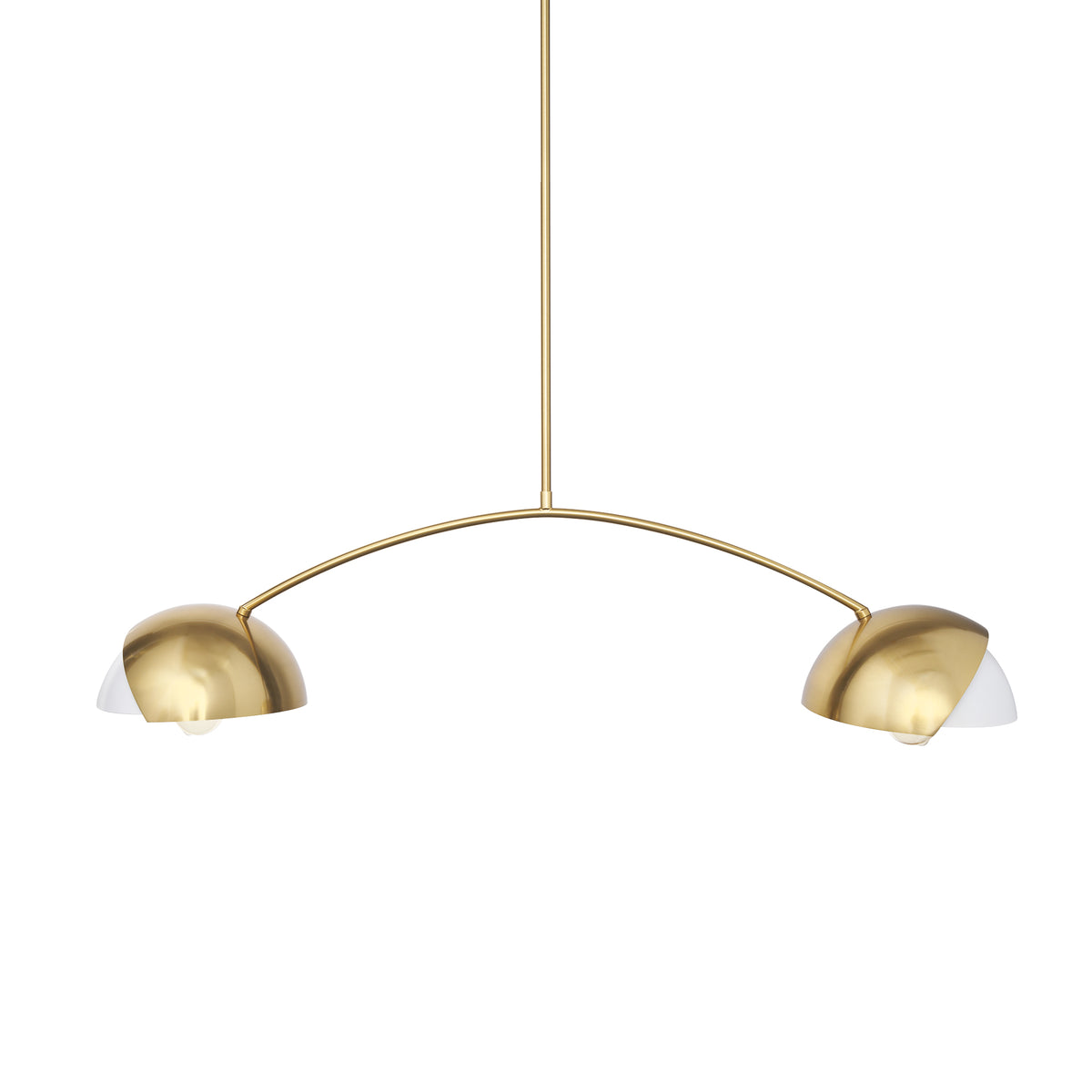 Cybill Brushed Brass/White 2-Light Chandelier
