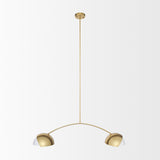 Cybill Brushed Brass/White 2-Light Chandelier
