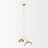 Cybill Brushed Brass/White 2-Light Chandelier