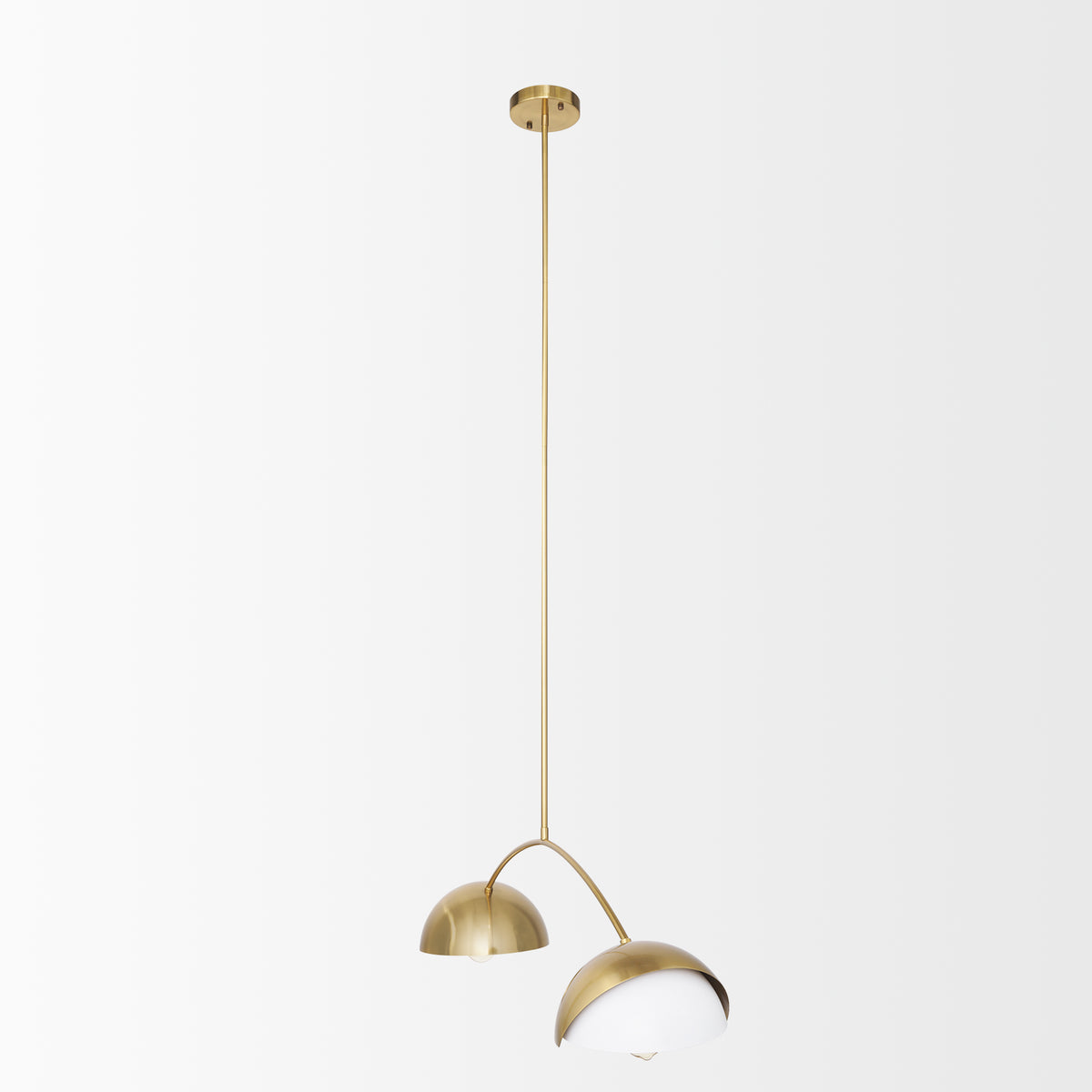 Cybill Brushed Brass/White 2-Light Chandelier