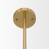 Cybill Brushed Brass/White 2-Light Chandelier