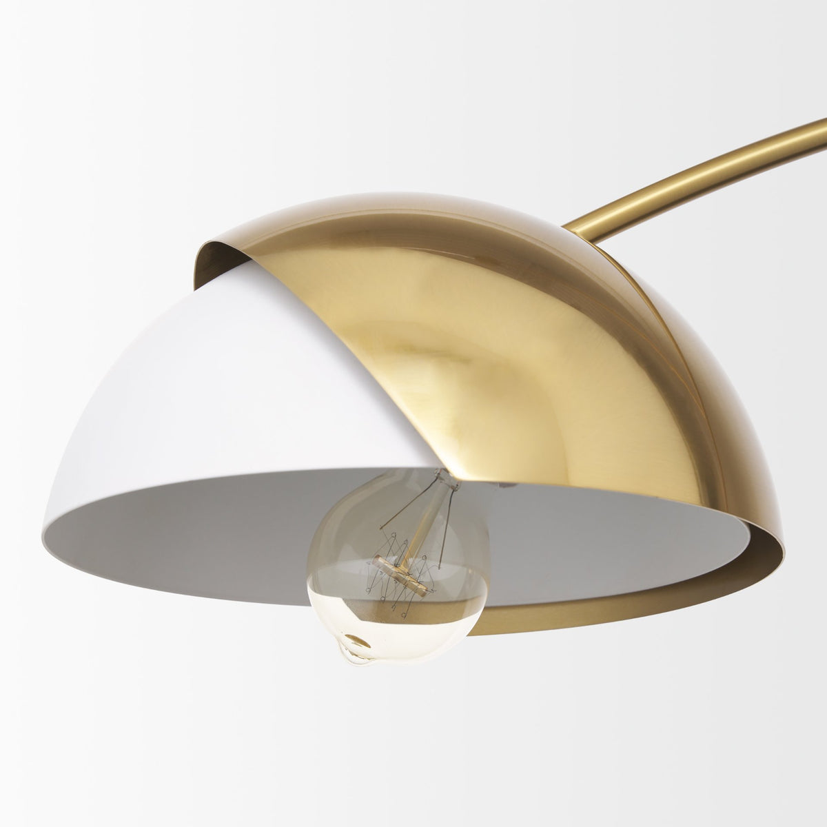 Cybill Brushed Brass/White 2-Light Chandelier