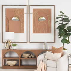 Cybill Brushed Brass/White 2-Light Chandelier