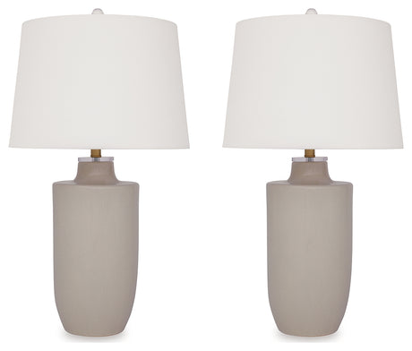 Cylener Off White Table Lamp (Set of 2) - Ornate Home