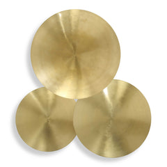 Cymbalic Brass Round Wall Art (Set of 3) - Ornate Home