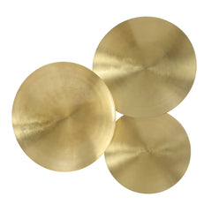 Cymbalic Brass Round Wall Art (Set of 3) - Ornate Home