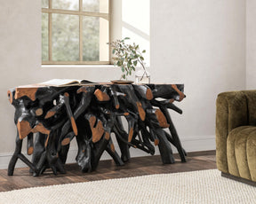 Cypress Black/Brown 70"-71" Console Table - Ornate Home