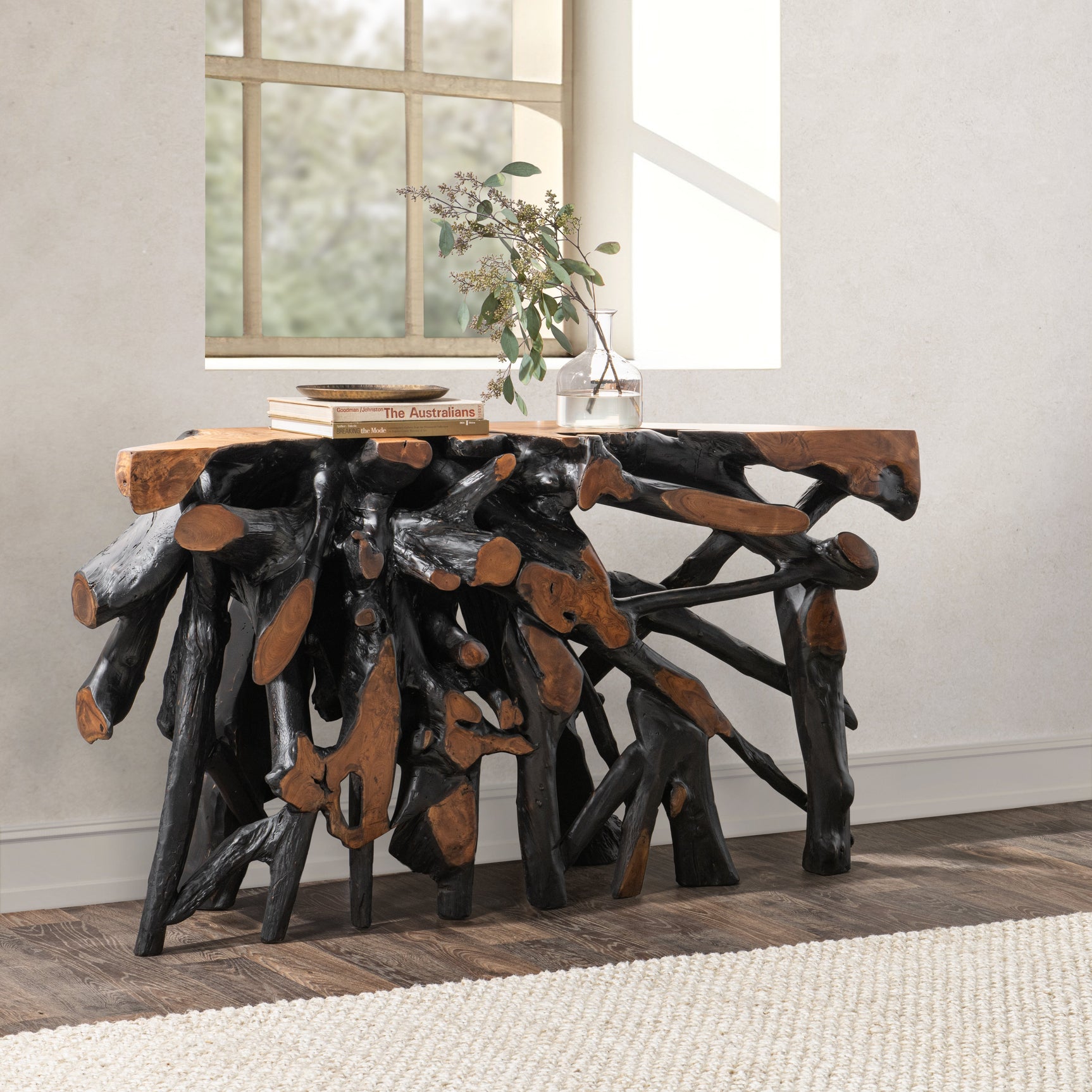 Cypress Black/Brown Console Table - Ornate Home