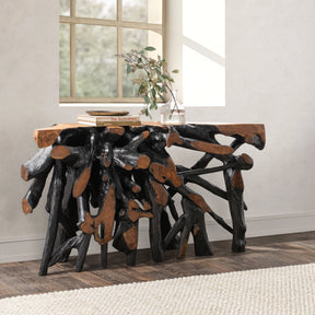 Cypress Black/Brown Console Table - Ornate Home