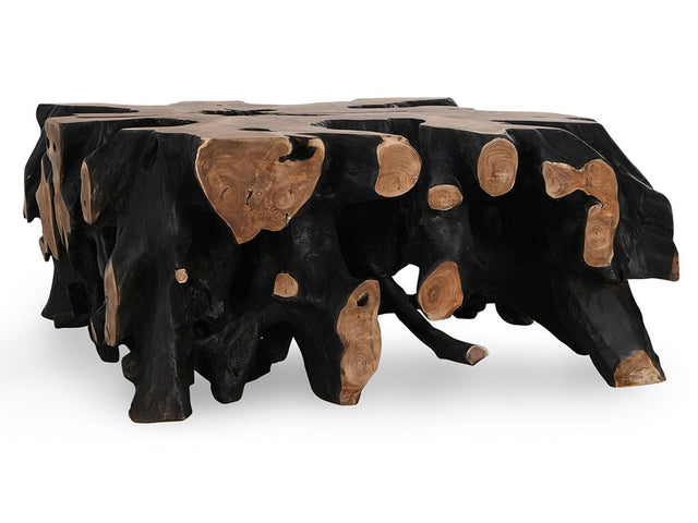 Cypress Root Black/Natural Square Coffee Table - Ornate Home