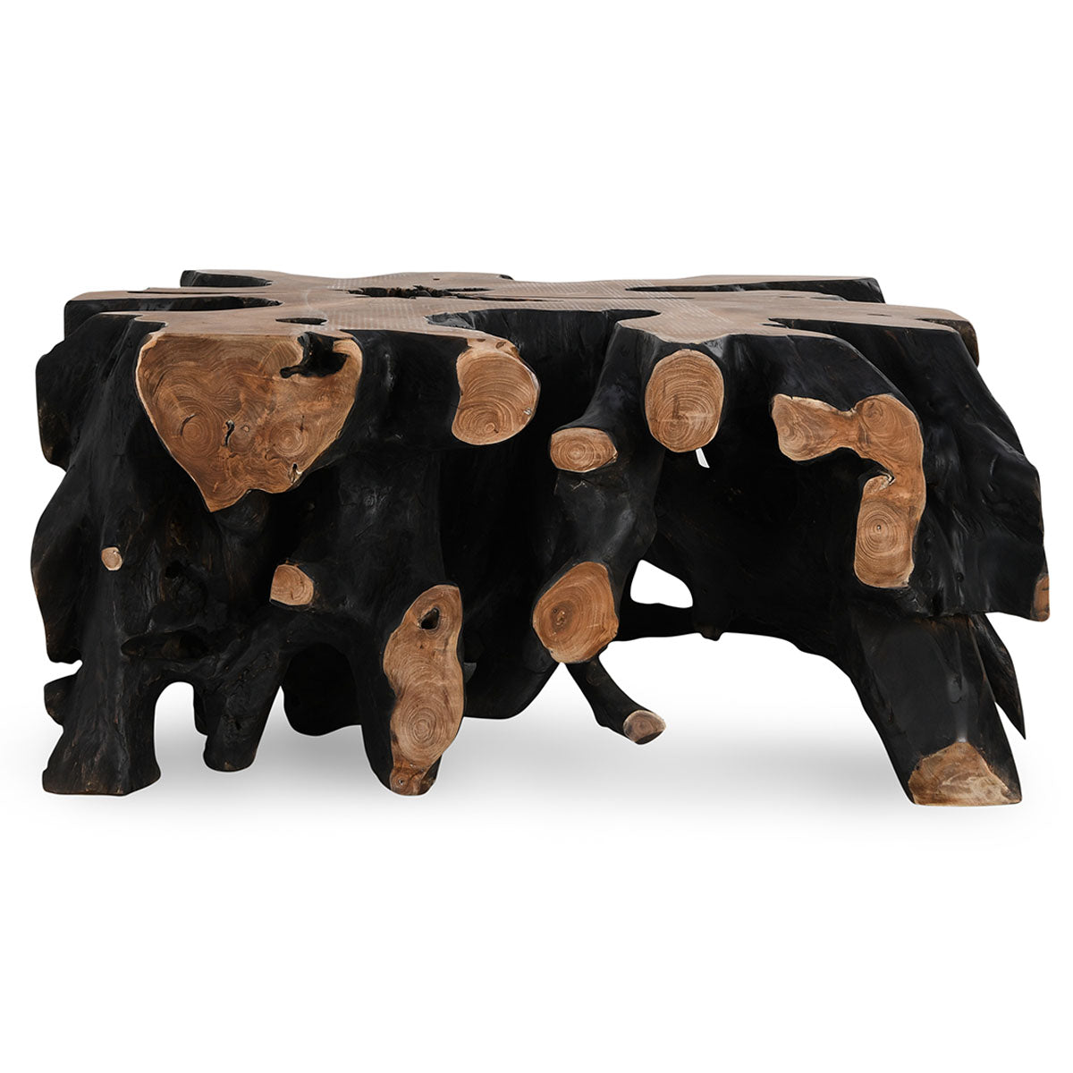 Cypress Root Black/Natural Square Coffee Table - Ornate Home