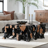Cypress Root Black/Natural Square Coffee Table - Ornate Home