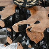 Cypress Root Black/Natural Square Coffee Table - Ornate Home