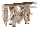 Cypress Root Natural Whitewash Console Table (59”W) - Ornate Home