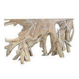 Cypress Root Natural Whitewash Console Table (59”W) - Ornate Home
